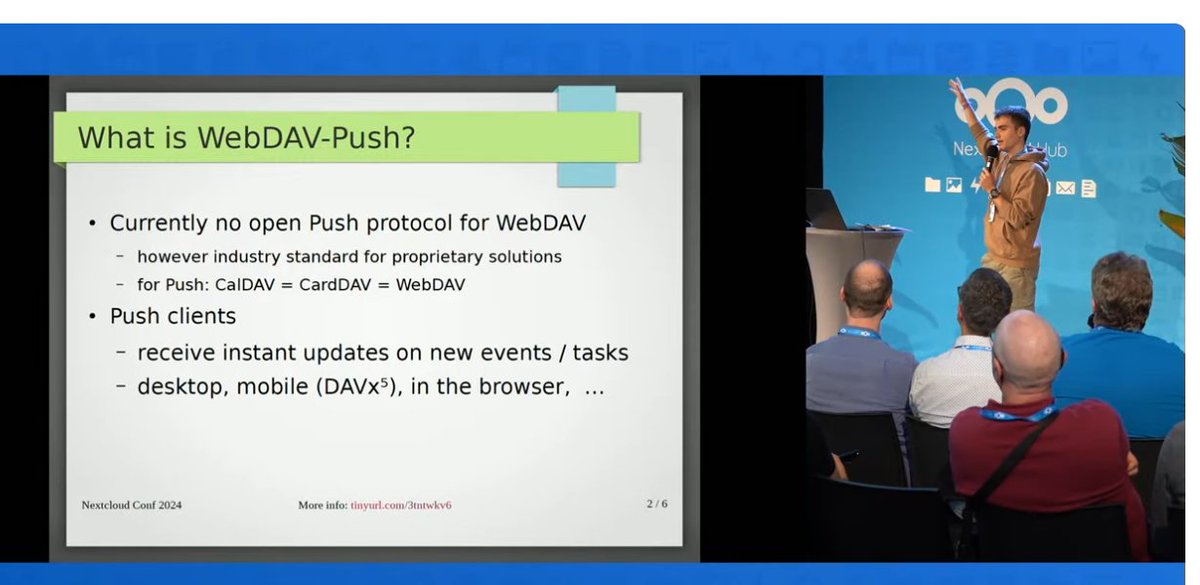 eno_eno's tweet photo. WebDAVを使って、デスクトップアプリからカレンダーを更新する話だったのかな。#NextcloudConf https://t.co/I7i9Dobzft