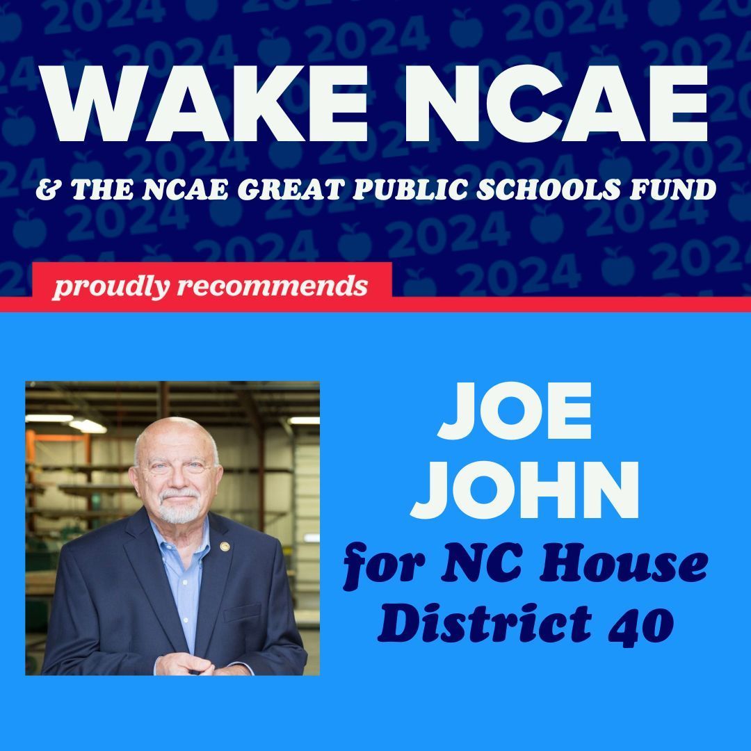 🍎ENDORSED CANDIDATE SPOTLIGHT🍎 
Wake NCAE is proud to endorse @joejohnnchouse40 for NC House District 40, which covers northwest Raleigh.
Joe knows the importance of our schools, and has education listed as one of his top legislative priorities. (1/2)
#nced #ncpol
