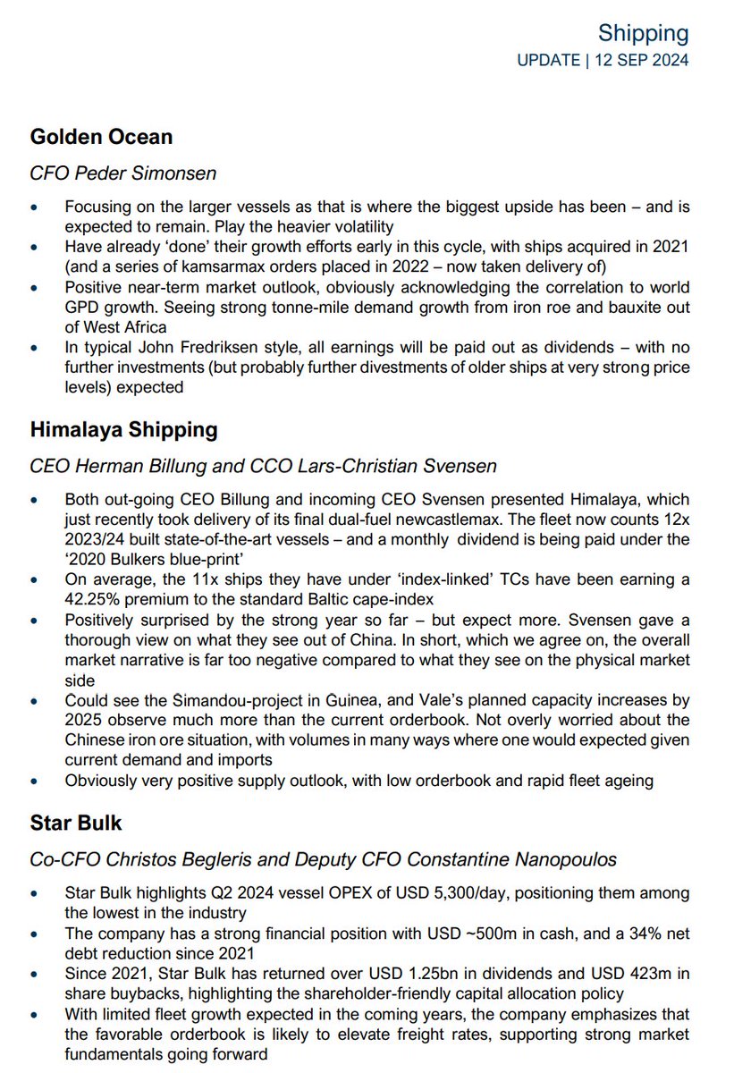 charlesbonnerjr's tweet photo. Dry-bulk presentation summary from Pareto Conference 
$BELCO $DNORD $GOGL $HSHP $SBLK https://t.co/e4f96d86It