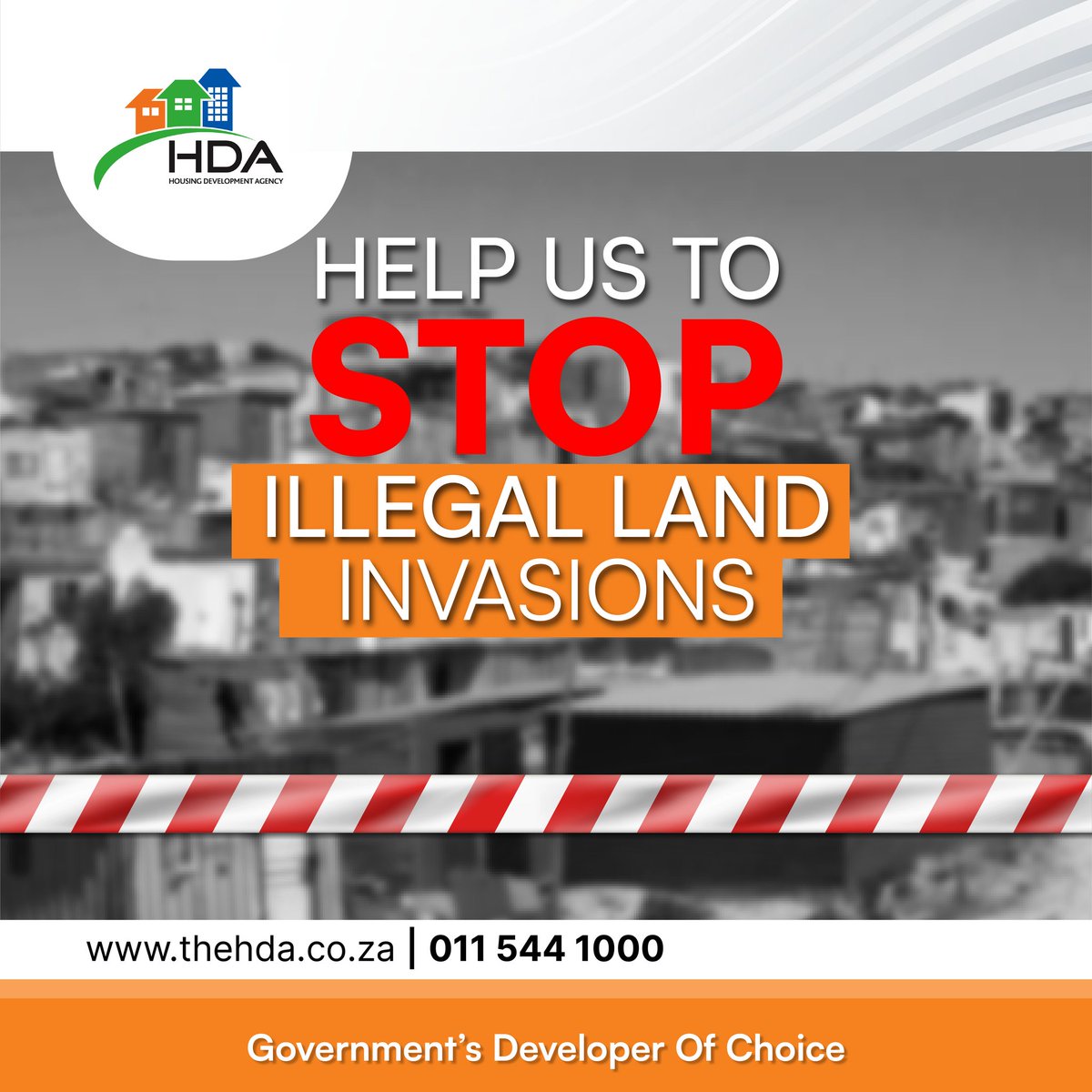the_hda's tweet image. 🚨 Prevent Illegal Land Invasions 🚨

Invasions disrupt housing in South Africa🇿🇦. 
For help:

1️⃣ Get an eviction order.
2️⃣ Contact DALRRD (agricultural land).
3️⃣ Reach out to your municipality for housing.

#LandRights #SouthAfrica #Hdaatwork