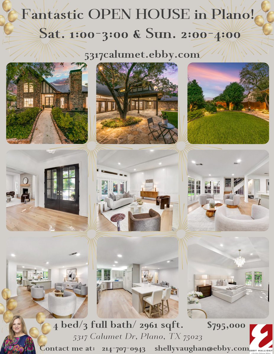 soldonshellydfw's tweet photo. OPEN HOUSE https://t.co/l5HMJWnVpm #openhouseinplano #planotexas #planorealtor #planovibes #gorgeousupdates #newroof #planohomes https://t.co/MdFiZVXrPk