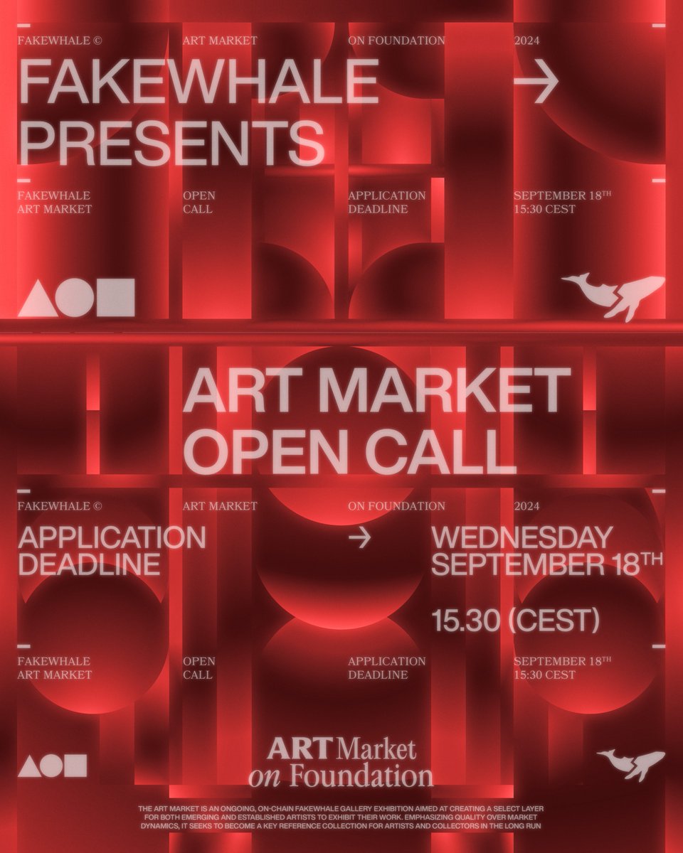 ART MARKET x FOUNDATION | OPEN CALL

🔊Calling all artists and collectors! The ART MARKET is back on <a href="/foundation/">Foundation 🌐</a>: a few spots are available to showcase selected works alongside an exceptional set of artists.

To apply: Tag your favorite artists in the comments below or apply