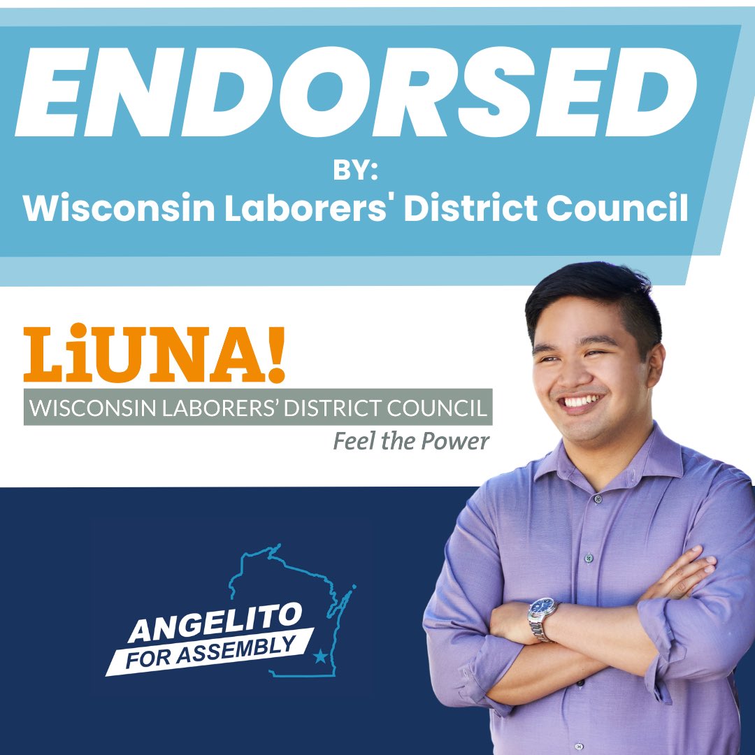 Thrilled to have the endorsement of the Wisconsin Laborers’ District Council! I’m proud to stand with hardworking union members who build and strengthen our communities. Together, we’ll keep fighting for organized labor, union jobs, fair wages, and workers’ rights. #UnionStrong