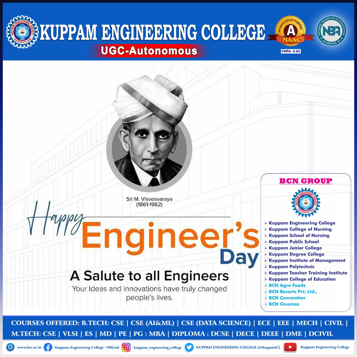 KuppamC's tweet photo. #HappyEngineer's Day
#HappyEngineer's Day2024.
@DrSunilRajN
@nsagarraj
@bcneducation https://t.co/AC0JqrnUtE