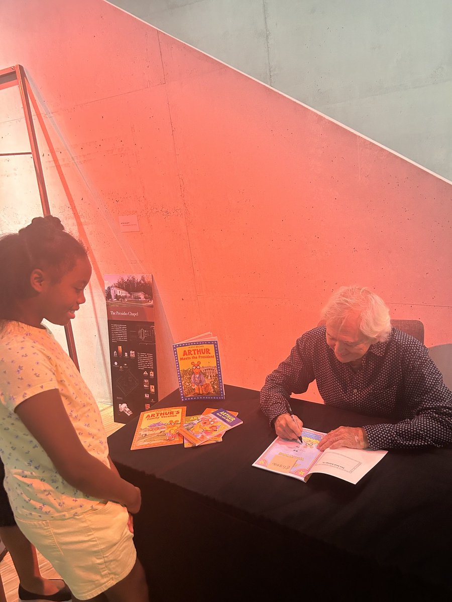 The Princess got to meet Marc Brown this morning. The author of the Arthur series.