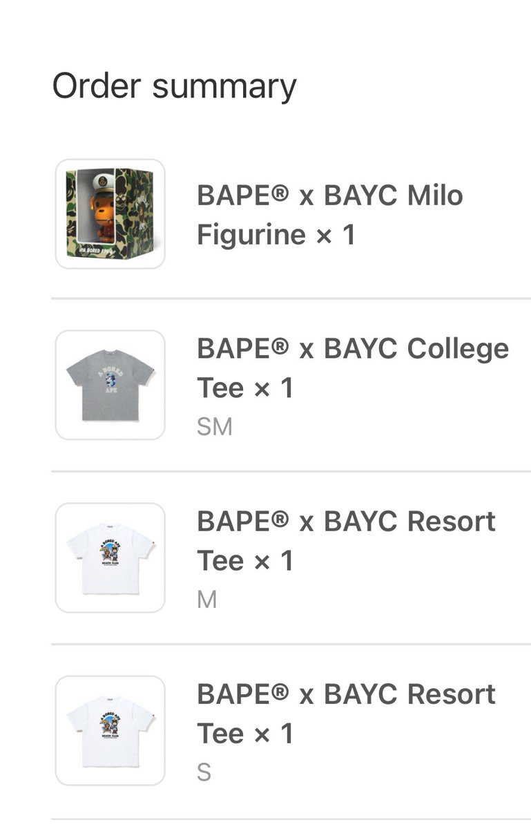 Solcdoteth's tweet image. Bought some BAPE X BAYC merch 🫡 some nice shirts for Apefest