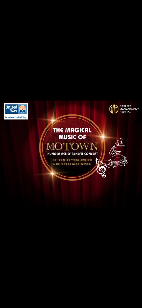Arrowhead United Way Magical Music of Motown Hunger Relief benefit concert.
Saturday, October 05, 2024, at the Historic San Bernardino College Auditorium.

Get your tickets here:tix.com/ticket-sales/g…