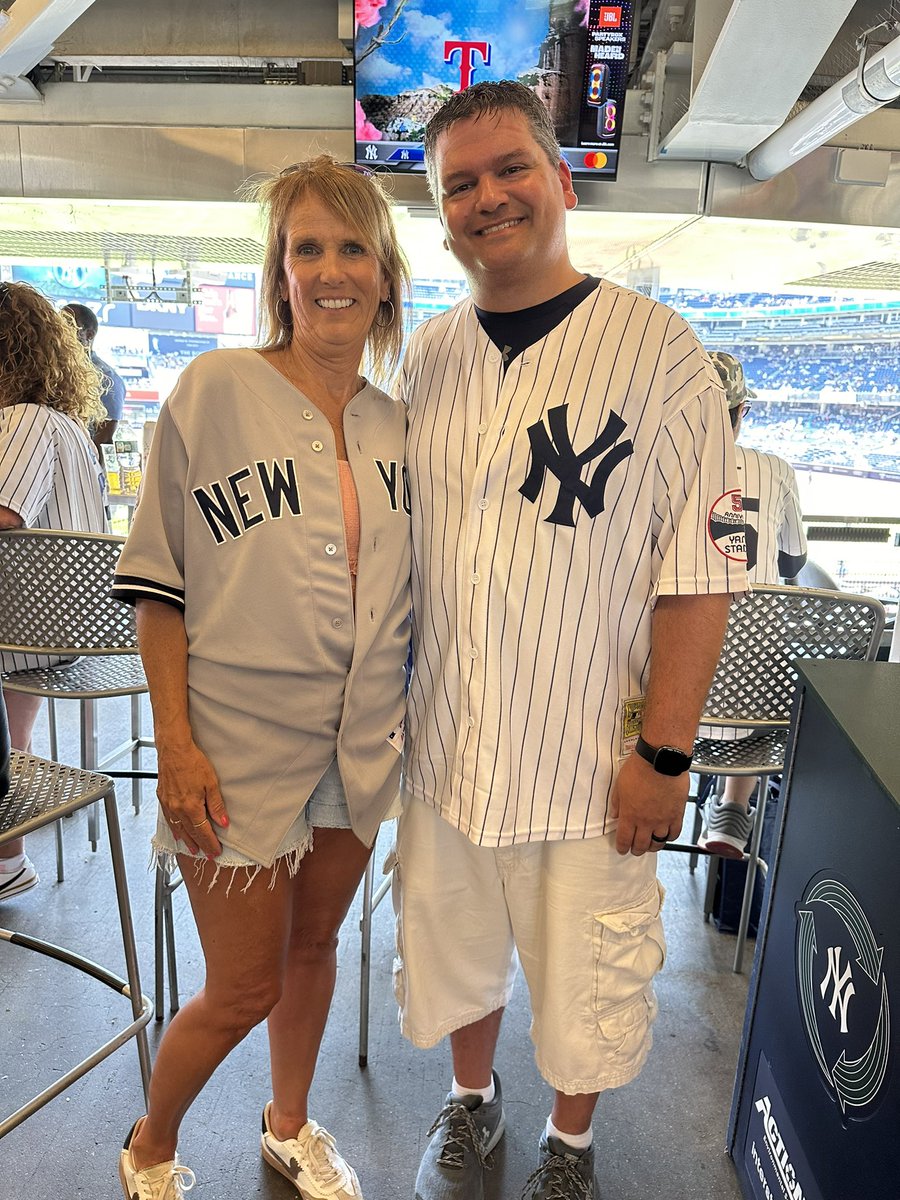 Northrup_Rob's tweet photo. Had to go to a Yankee game to see my cousin from Alabama, (I live in Schenectady, NY), not to mention we both have September 14th as a mutual Birthday!  Can we get some love?  #ToyotaPinstripePride, @dcone36 , @RealMichaelKay, @PaulONeillYES, @M_Marakovits, @Yankees, @YESNetwork https://t.co/zH6CblQvFv