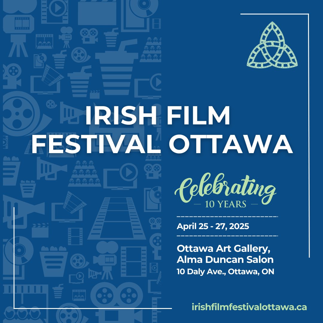 𝗦𝗔𝗩𝗘 𝗧𝗛𝗘 𝗗𝗔𝗧𝗘 | We're turning 10 next year and you're invited to the party! 🍀🎉 Join us April 25-27, 2025, at the <a href="/OttawaArtG/">Ottawa Art Gallery | Galerie d'art d'Ottawa</a> for an unforgettable celebration of Irish cinema and culture.

Stay tuned for more details: irishfilmfestivalottawa.ca
