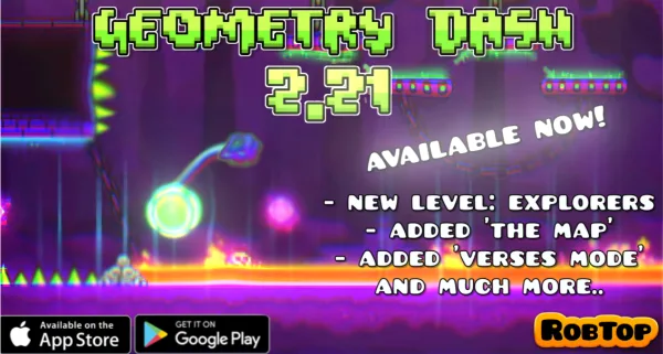 softontop's tweet photo. Geometry Dash 2.21 APK is an update featuring new levels, versus mode, improved mechanics, and more customization options.
Download: https://t.co/UUyJ3xJs2c https://t.co/VBtspuMNi7