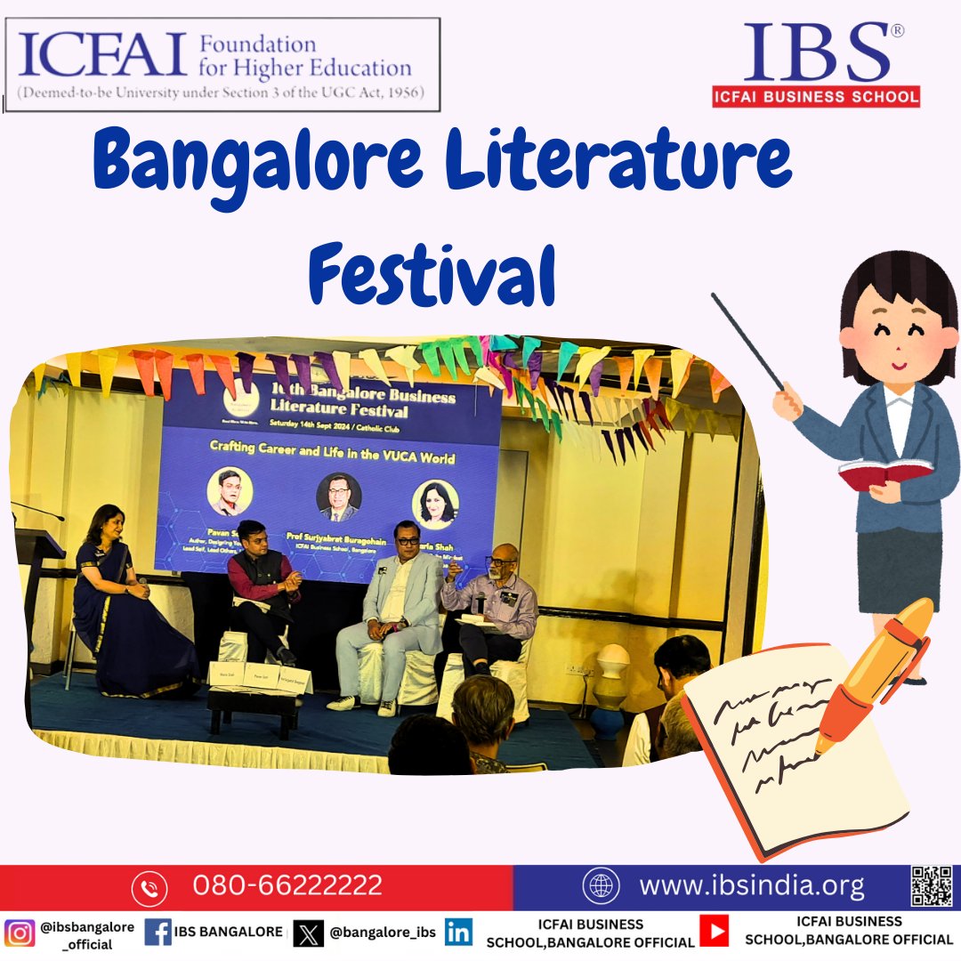 bangalore_ibs's tweet image. Where words weave magic and stories come alive—Literature festival for a celebration of creativity, inspiration, and the written word. 📚✨ #LiteratureFestival #StorytellingMagic #icfai #ibs #ibsb #ibsindia
