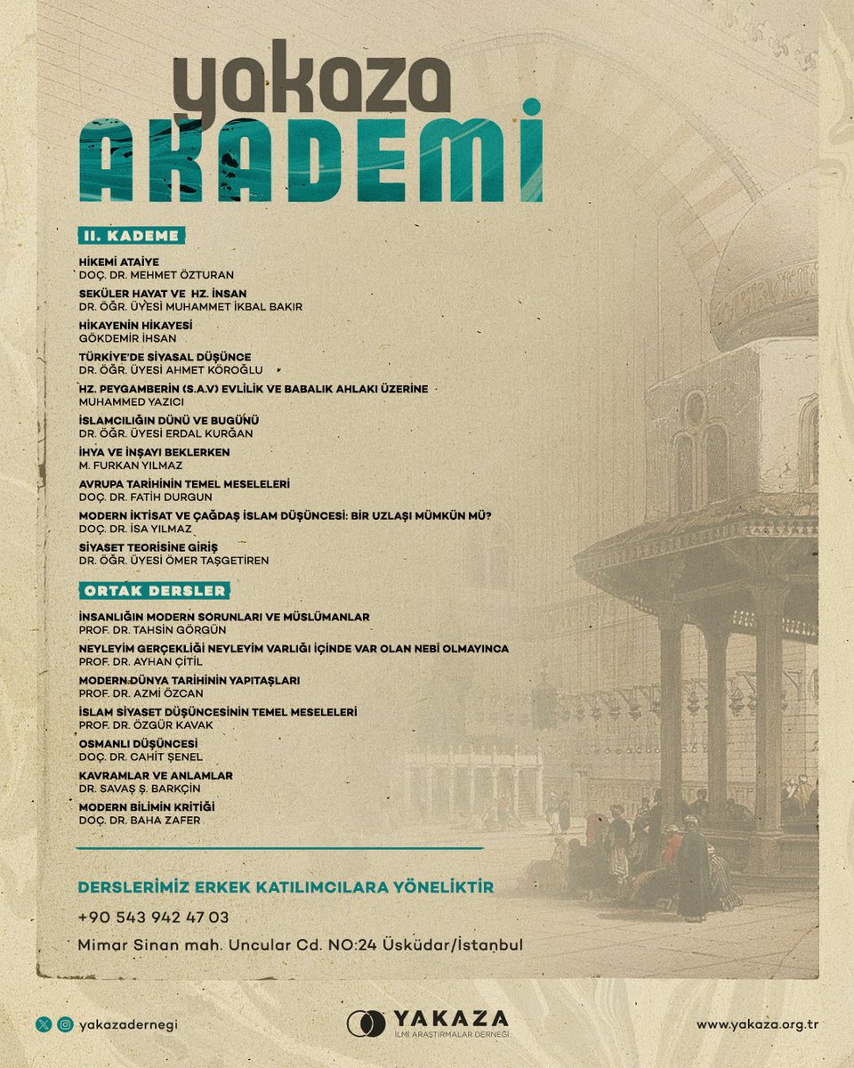 yakazadernegi's tweet photo. 2024-2025 Yakaza Akademi başvuruları devam ediyor!

🌐 https://t.co/8tZxi5ZiRW

Akademi programının birinci, ikinci ve üçüncü kademe dersleri

⬇️ https://t.co/4b3xPiSOWe