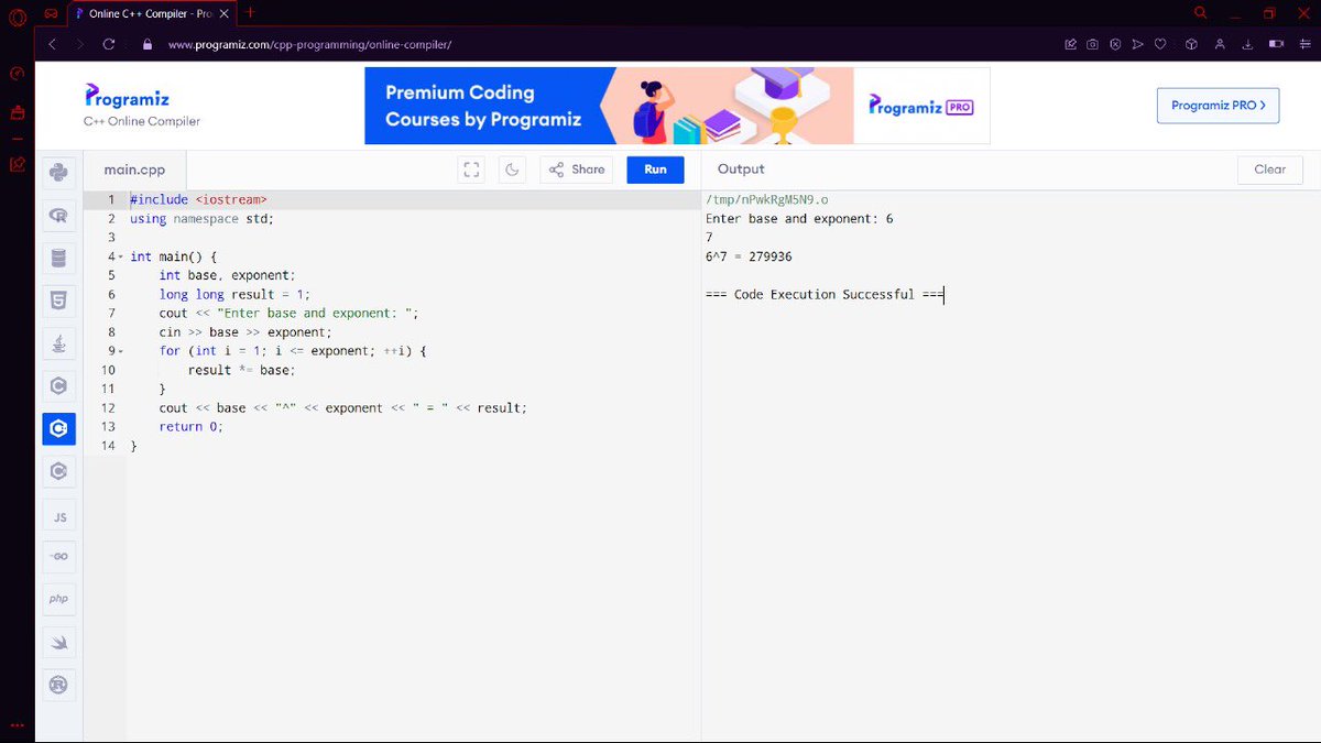 zurxa_ae's tweet image. "Day 4 & 5 of #25DaysOfCode with #namespace Knocked out these challenges:
1)Fibonacci Series
2)Print Factors of a Number
3)Power of a Number
4)HCF of Two Numbers
5)LCM of Two Numbers
6)Sum of Digits of a number