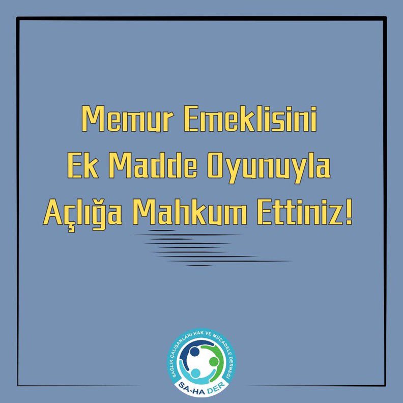 Sağlıkçılar ve tüm memurlar seyyanen ek ödeme emekliliğe yansımadığı ve emeklilikte maaş yarıya düştüğünden emekli olamıyor.Yeni atamayıda bir çok bölümde emekliye göre yapıyorlar 

@Gsi2015 <a href="/hepsen_2020/">HEP-SEN</a> <a href="/BirlikSaglikSen/">BİRLİK SAĞLIK SEN GENEL MERKEZ</a> <a href="/KESK1995/">KESK</a>
  
#MemurEmeklisineAdalet 

#SağlıkAtamasıNeZaman