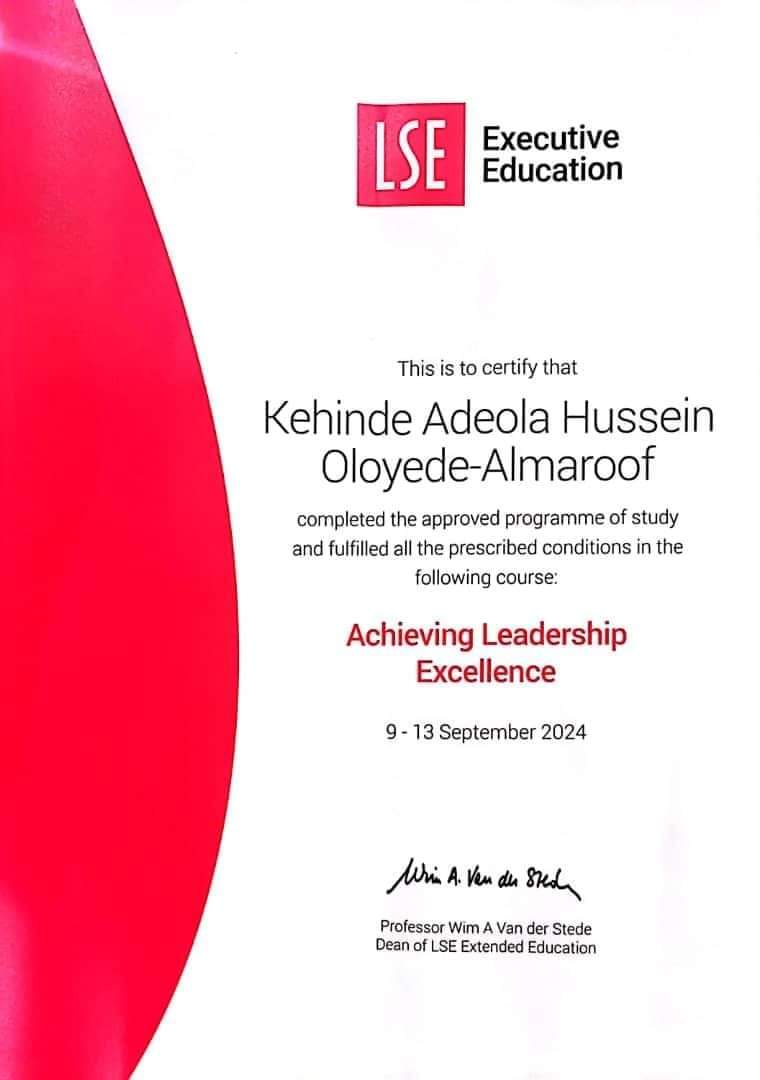 oshodiisolo's tweet photo. Personal Development is the Best Gift You Can Give to Yourself.

On Personal Development: Oshodi-Isolo Council Chairman, Otunba Kehinde Oloyede Completes Leadership Course At London School*

Determined to develop and better position himself in his sterling leadership style to continue to positively impact the local government and its residents, the executive chairman of Oshodi-Isolo Local Government,  @KennydooOloyede has completed a Leadership Course in a London School of Economics and Political Science (LSE).

The short course programme which centres on "Achieving Leadership Excellence" was organised as a refresher course to provide topnotch leadership training to top management officials in London.

Oloyede who joined other top executives from multinationals across the globe,  gathered to receive the leadership skills to enable them discharge in a 21st century demanding workplace said the training was fulfilling.

On completion of the programme, Oloyede disclosed that he is now better positioned and well-equipped with the refresher course to translate the skills learned to governance at the local government level and beyond. 

The council boss who had been discharging his duties optimally said he is now better equipped than ever before to continue his sterling leadership style in the service of his people.

Media office of the 
Executive Chairman,
Oshodi-Isolo Local Government