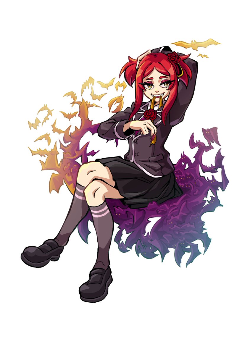 Meet Claudia! A gifted young vampiress- and she knows it. Seeing almost everyone as toys to play with- and break- she fights with bloody slashes and slams that reveal her power. Her smile's an illusion- you’re just a worm to her! More @ magicalshowdown.com #art #gamedev