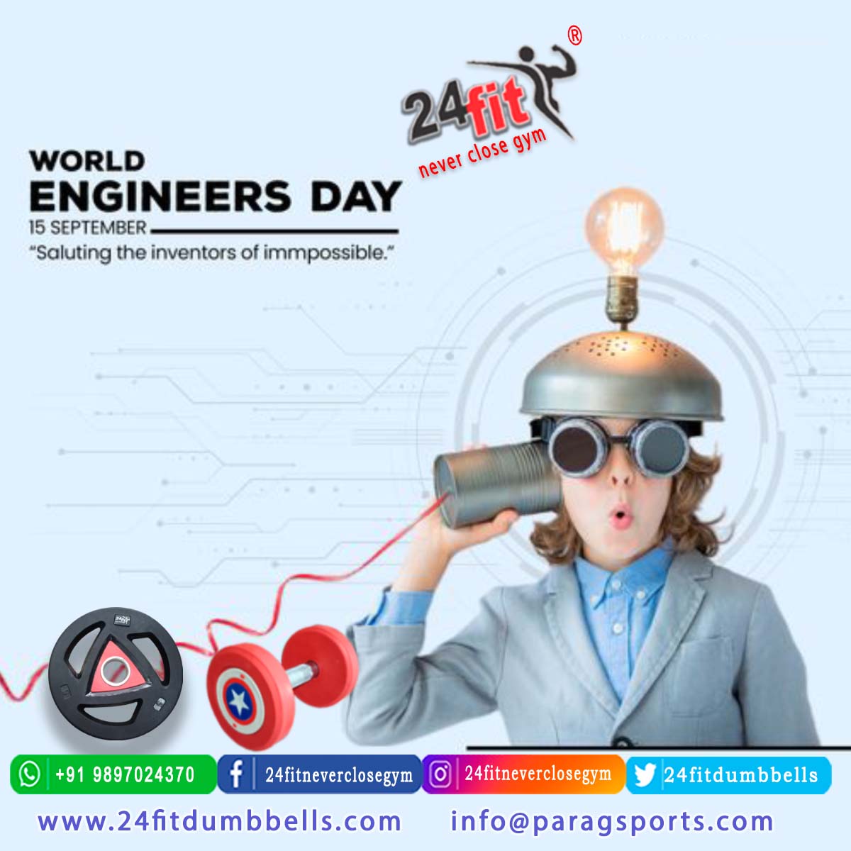 24fitdumbbells's tweet photo. Engineer's Day is celebrated in India on September 15 to honour the Sir M. Visvesvaraya
#EngineersDay #TechGenius #ProblemSolvers #STEMHeroes #EngineeringCommunity #FutureEngineers #24fit #24fitdumbbells #alwaysfirst #alwaysfirstindia #dumbbells #workout #gymworkout #gymequipment https://t.co/uJ5lj7OH4U
