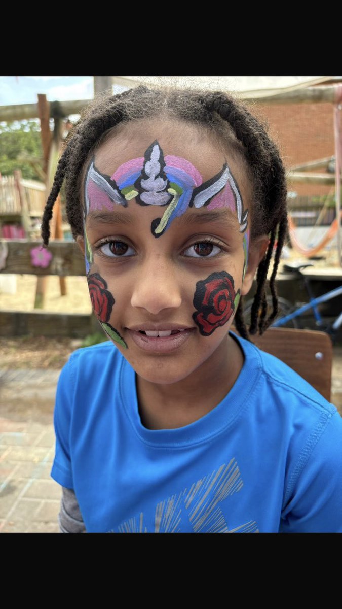 At SWAPA we love face painting #facepainting #glitter #skull #flowers #unicorn #art #pretty #fun #play #summer #adventureplayground #playmatters #hackney