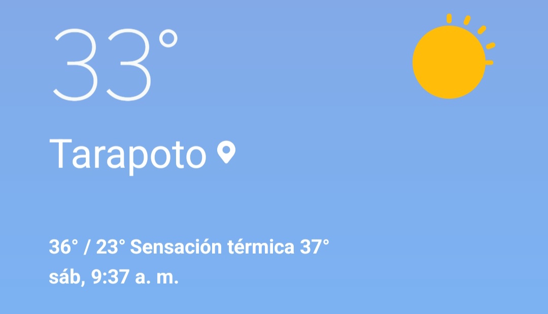 quipmili's tweet photo. No son ni 10 a.m y tenemos esta temperatura en la Selva, y no hacen ni mrd! https://t.co/hUQuaRKLxA