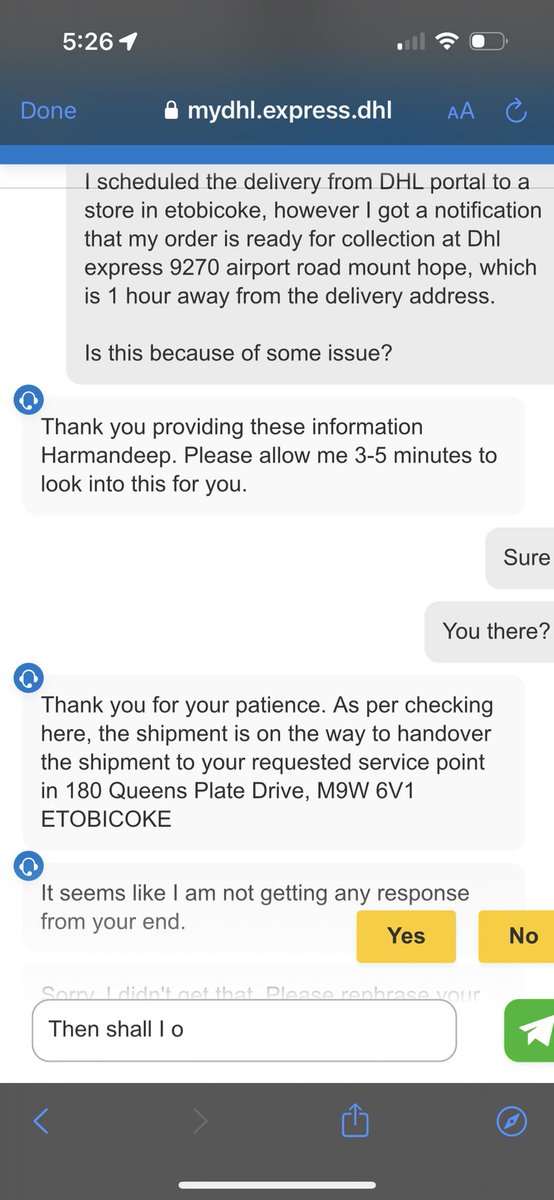 harmandeepjolly's tweet photo. This is unacceptable! Seriously reconsidering using DHL ever again. #PoorService #DHL https://t.co/rjS2ySg0Ow