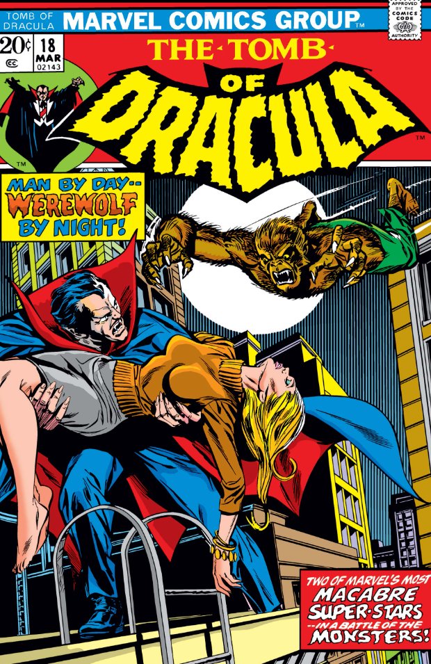 MarvelADay's tweet photo. Tomb of Dracula #18, 1974. #MarvelADay #ToD18
“Enter: Werewolf By Night!”
Script: Marv Wolfman
Pencils: Gene Colan
Inker: Tom Palmer
Cover: Gil Kane/Tom Palmer with John Romita https://t.co/7vt5FZliwe