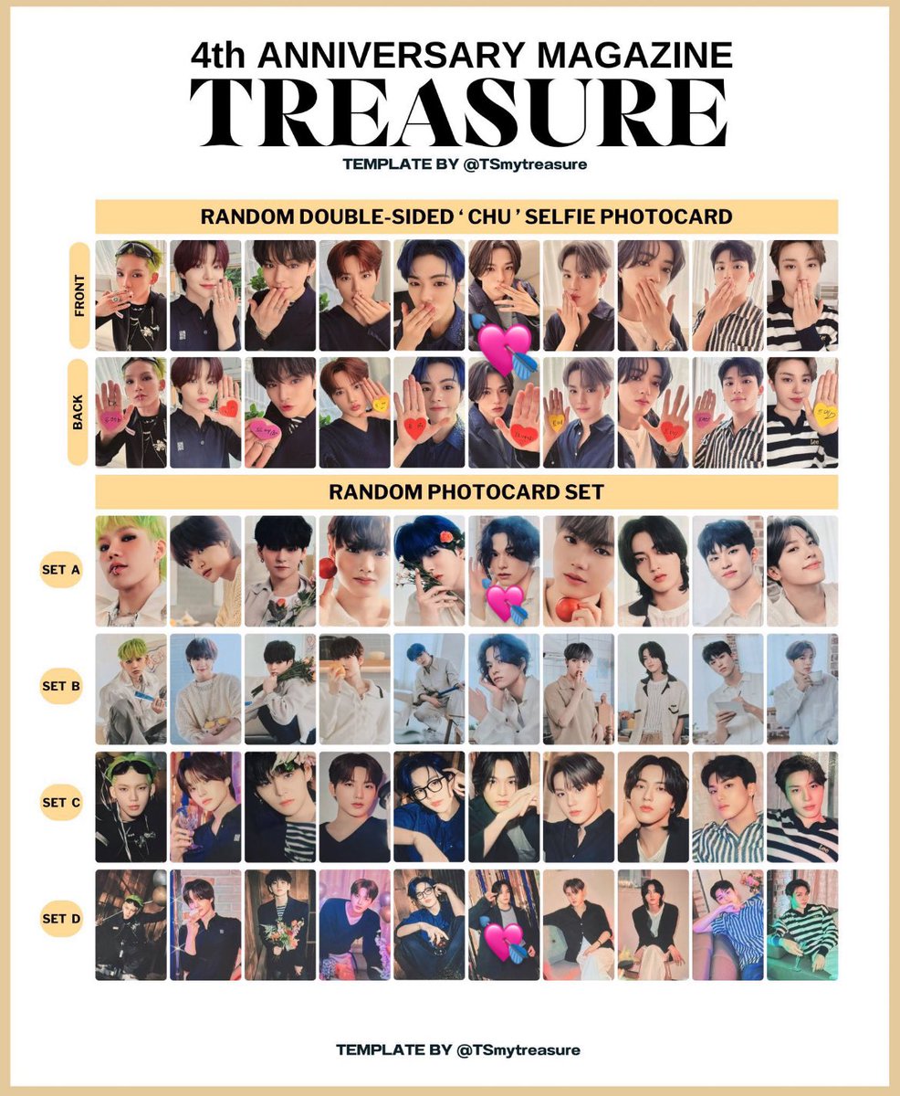 _fjq3xv's tweet photo. TREASURE 4周年マガジン トレカ交換

譲  画像のもの
求  写真💘の物(chuトレカ激求)
　  特典同士の異種交換可

お気軽にリプください❣️✨

 #Treasure交換 #treasureトレカ交換 https://t.co/euleQJFTBq