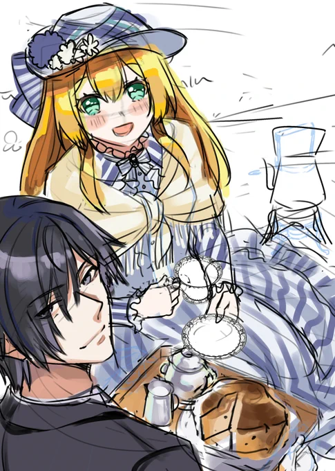 #皆さんラフと塗った後を見せてください 