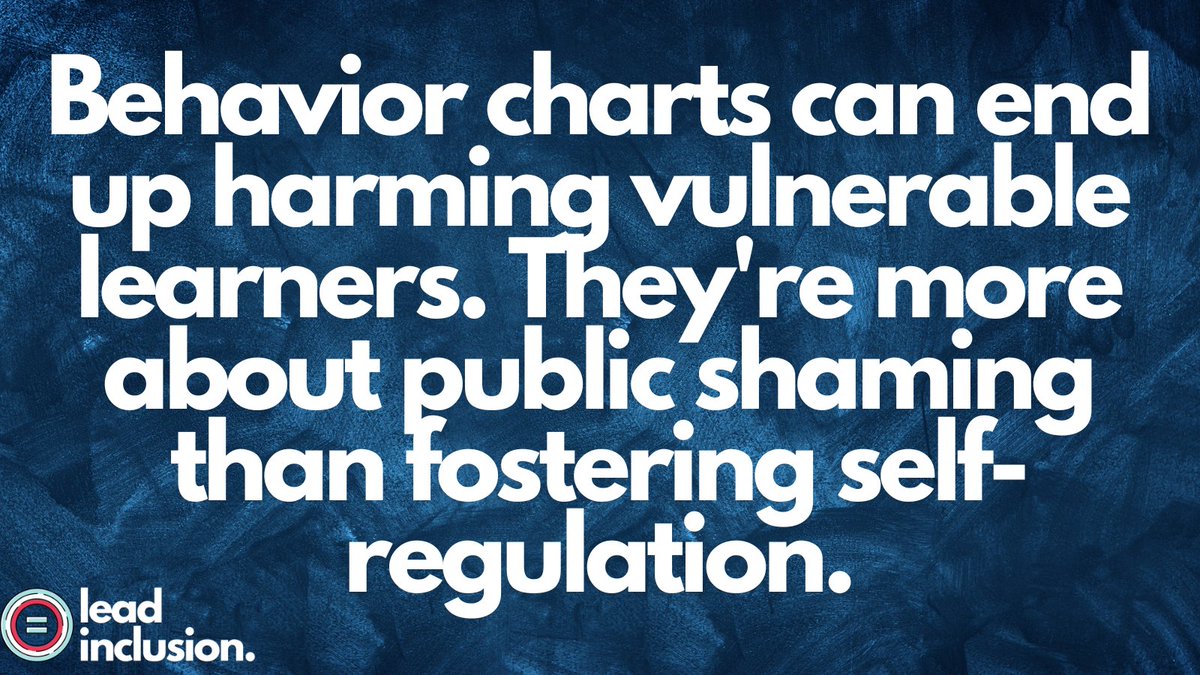 Lee Ann Jung (@leeannjung) on Twitter photo โ Behavior charts can end up harming vulnerable learners. They're more about public shaming than fostering self-regulation. - Jung and Smith #LeadInclusion #EdLeaders #Educators #UDL #TeacherTwitter โ Behavior charts can end up harming vulnerable learners. They're more about public shaming than fostering self-regulation. - Jung and Smith #LeadInclusion #EdLeaders #Educators #UDL #TeacherTwitter