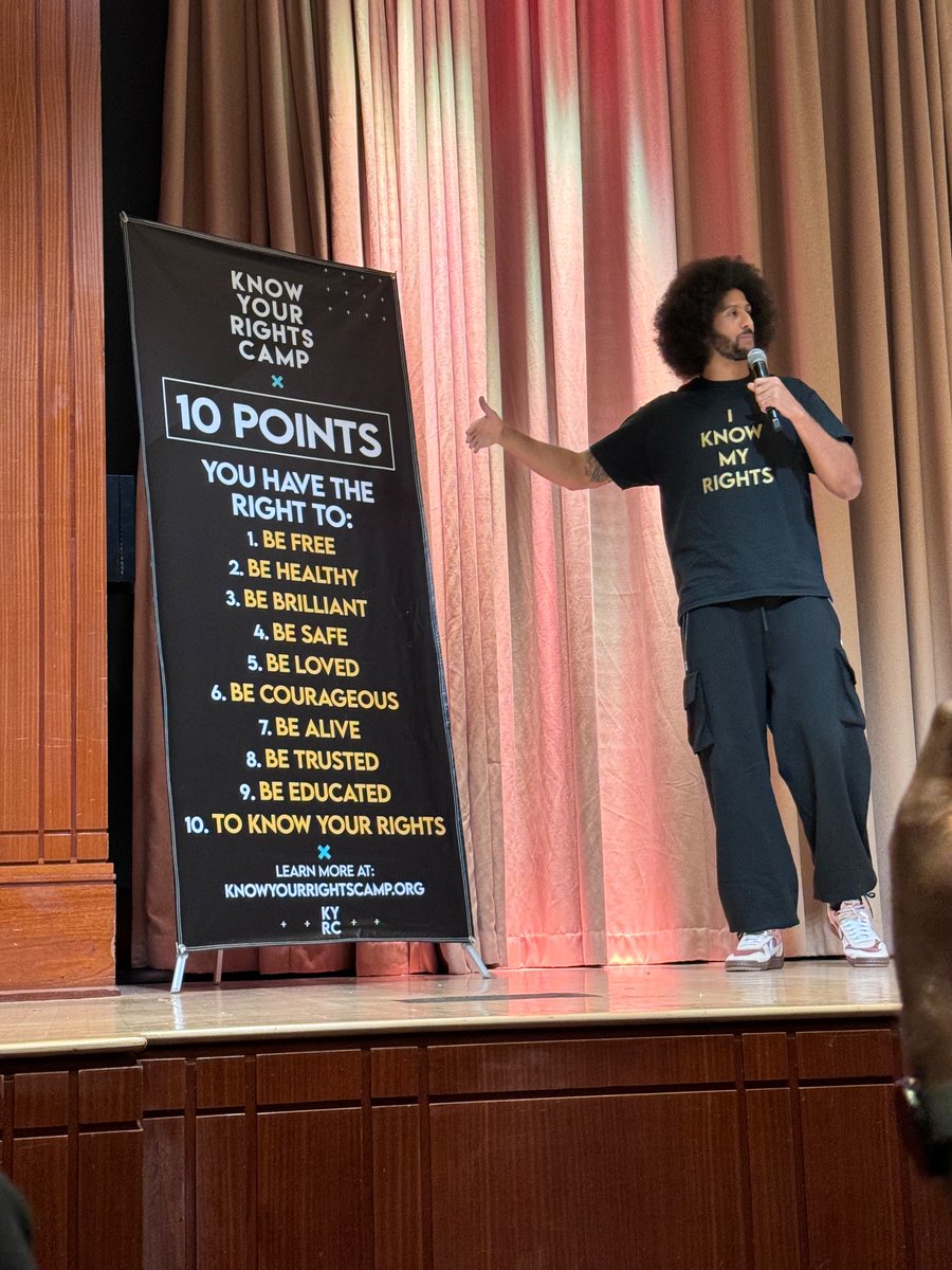 selmekki's tweet photo. Shoutout to @Kaepernick7 for establishing the critical #KnowYourRightsCamp &amp; for inviting @MikeAfricaJr to help open today’s camp. @edu_post  @Phillys7thWard @citizenstewart @Teacherishx @CenterBlackEd @fellowshipbmec 
#ImWithKap https://t.co/nGouBOGXaH