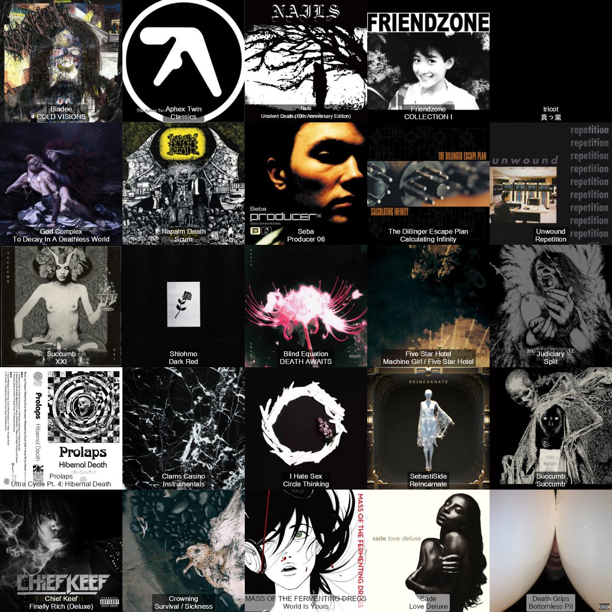 did a black 5x5 week n these r my top 25 albums after :)