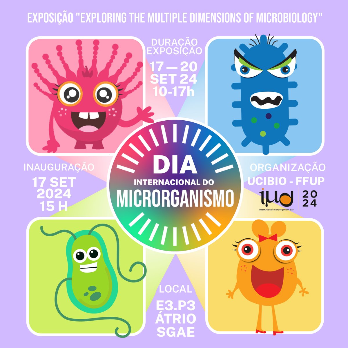Sociedade Portuguesa de Microbiologia (@spmicrobiologia) on Twitter photo IMD2024 | A Faculdade de Farmácia da Universidade do Porto #FFUP organiza uma exposição dedicada à microbiologia!
📌Abertura a 17 de setembro (15h) e permanecerá aberta até 20 de setembro, às 17h
🥳Lançamento 6ª ed. <a href="/MicroMundoUP/">MicroMundo<a href="/UPorto/">Universidade Porto</a></a>
spmicrobiologia.wordpress.com/2024/09/13/imd…
<a href="/IntMicroDay/">International Microorganism Day</a> @UPorto IMD2024 | A Faculdade de Farmácia da Universidade do Porto #FFUP organiza uma exposição dedicada à microbiologia!
📌Abertura a 17 de setembro (15h) e permanecerá aberta até 20 de setembro, às 17h
🥳Lançamento 6ª ed. <a href="/MicroMundoUP/">MicroMundo<a href="/UPorto/">Universidade Porto</a></a>
spmicrobiologia.wordpress.com/2024/09/13/imd…
<a href="/IntMicroDay/">International Microorganism Day</a> @UPorto