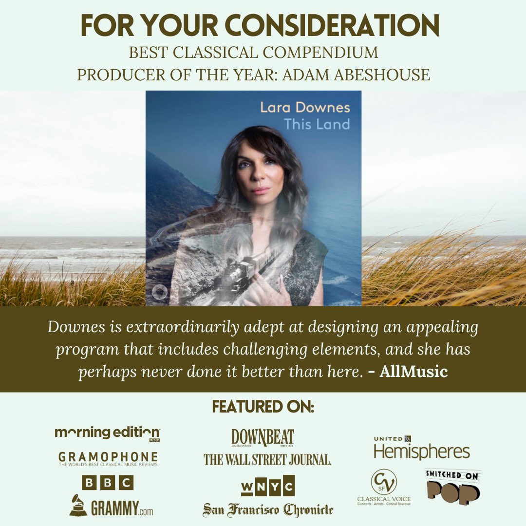 Lara Downes (@laradownes) on Twitter photo If you’re voting in the <a href="/RecordingAcad/">Recording Academy / GRAMMYs</a> please consider this album that reflects on the past, present & future of this land.
A chronicle of a transformative year in my life & our American lives. laradownes.com/this-land-album
#forward
#change
#vote If you’re voting in the <a href="/RecordingAcad/">Recording Academy / GRAMMYs</a> please consider this album that reflects on the past, present & future of this land.
A chronicle of a transformative year in my life & our American lives. laradownes.com/this-land-album
#forward
#change
#vote