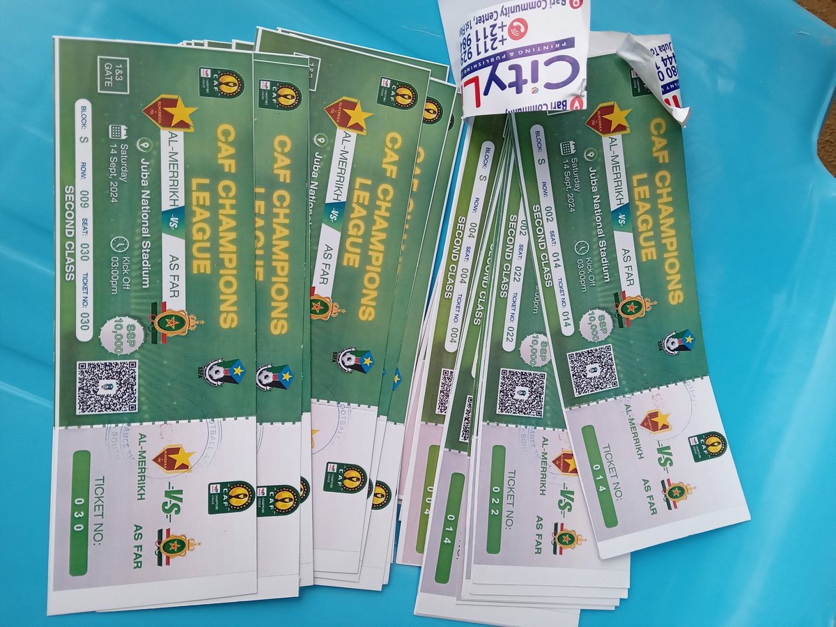 Mario Taban received 34 tickets from Al Merrikh SC Sudan 🇸🇩 as a gift to watch the match today against AS FAR Club Morocco 🇲🇦

Our profound thanks to the management of Al Merrikh. We wish them success!! 

📷 FSFA Media 

#FutureStars 
#AlMerrikhSC 
#MoreThanFootball 
#SSOX