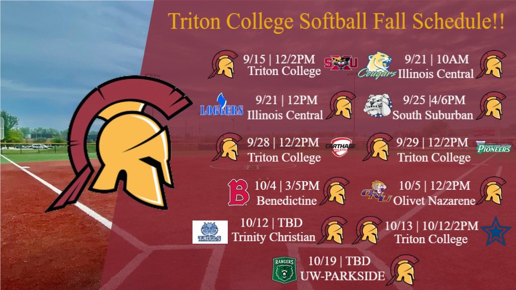 Triton College Softball tweet media