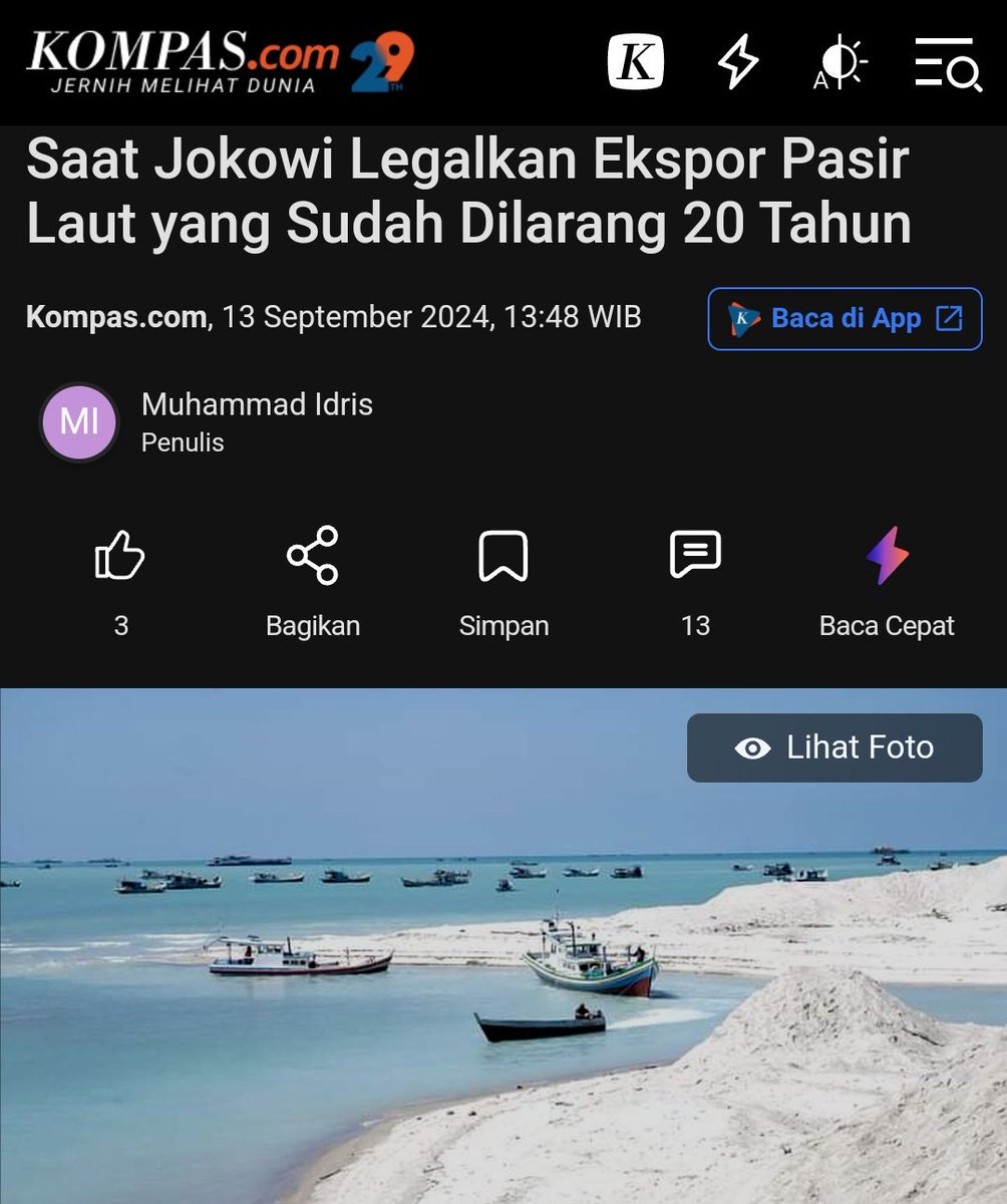 .
.
Presiden paling Ugal-Ugalan .. Udah GILA ini !!!
Udah bener dilarang selama 20 tahun belakangan

Malah di Akhir Jabatan Jokowi MELEGALKAN
Export Pasir Laut ??!!

Mana nih suara Curut-Curut Jokowi
yang katanya Paling NASIONALIS ??!!

Negara Lu dikeruk kayak begini
Lu pada masi