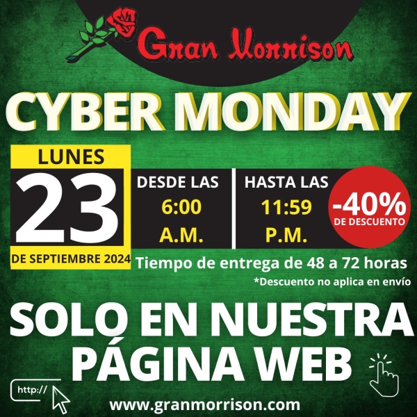 DistLewis's tweet image. Descuentos en nuestra página web. Lunes 23 septiembre. 40% descuento. De 6:00am a 11:59pm #cybermonday granmorrison.com