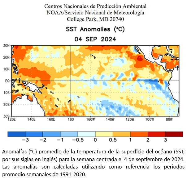 cjarias1's tweet photo. CPC/NCEP/NWS: 12 sept 2024. Hay un 71% de probabilidad de condiciones favorables para la presencia de La Niña de septiembre a noviembre y se espera que persista hasta enero-marzo 2025. https://t.co/Du39mLkNj7