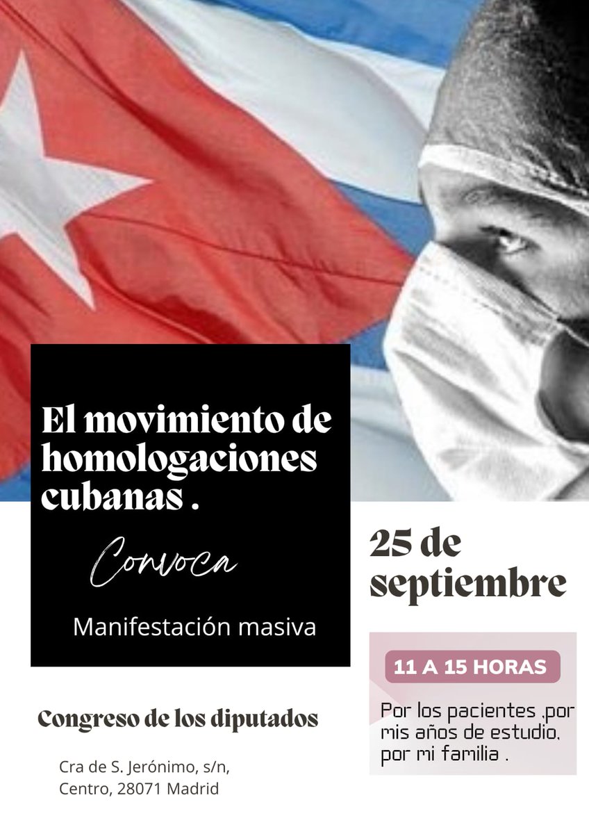 Movimiento de Homologaciones Cubanas en España tweet media