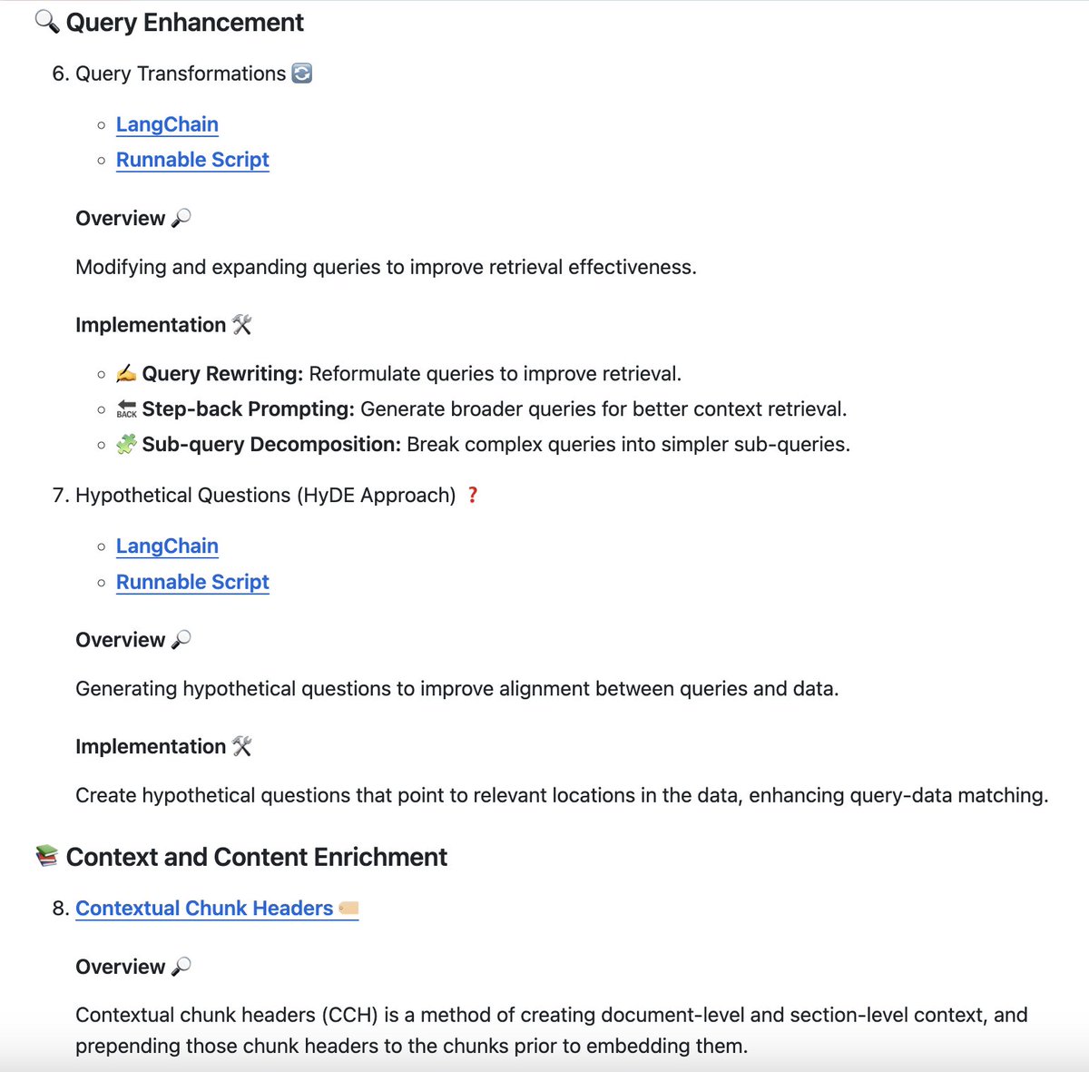 LangChain's tweet photo. ⭐️Advanced RAG Techniques: Elevating Your Retrieval-Augmented Generation Systems 🚀

Since we last posted about this repo, it has BLOWN up - nearly 6k GitHub stars!

Speaks to how easy it makes it to get started learning advanced RAG techniques

https://t.co/LAUiMsuF7U https://t.co/xjXjDFGVnD