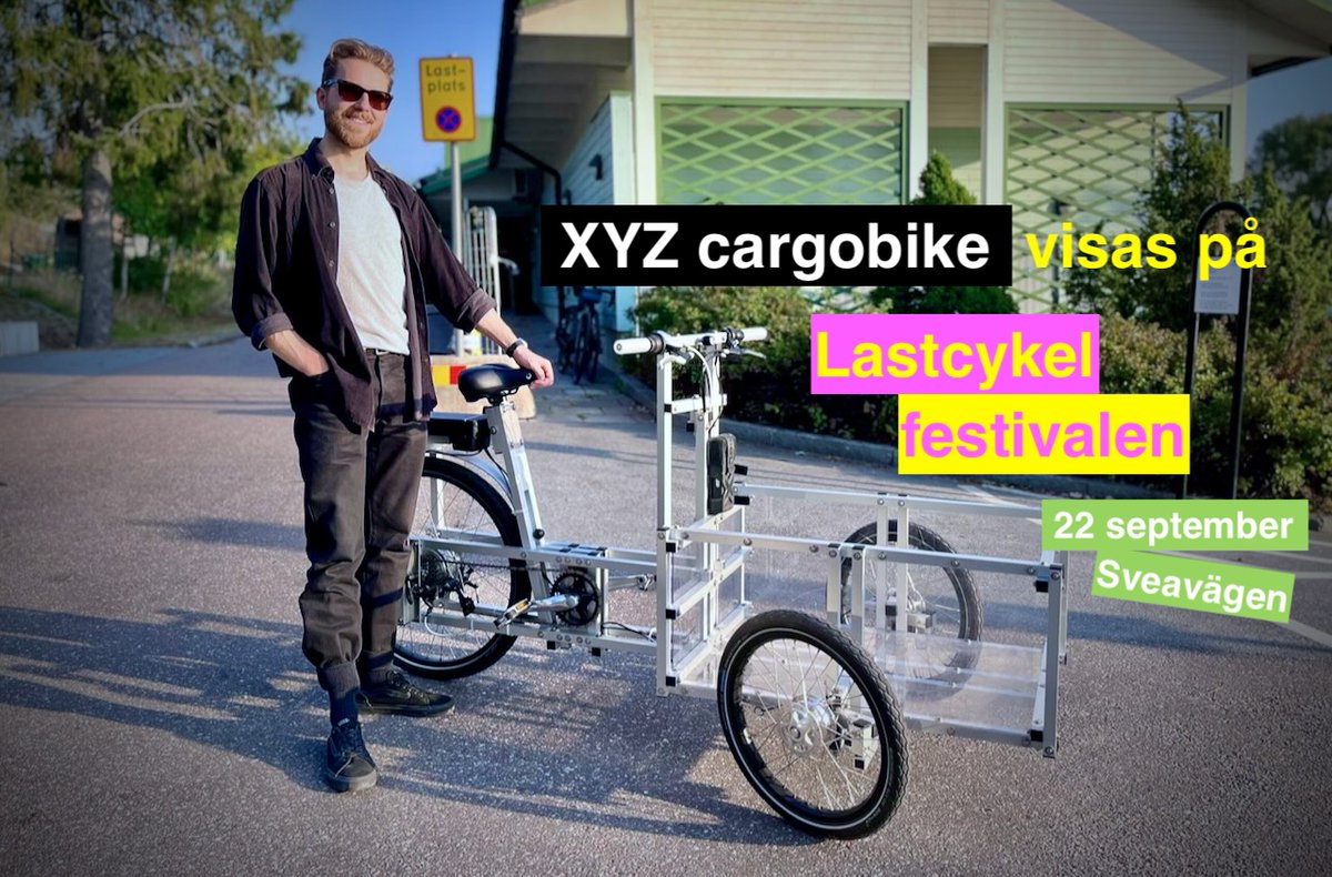 XYZ lastcykel visas för första gången på Lastcykelfestivalen STHLM 2024. Jonathan vill samla intresserade till en workshop om att bygga sin egen lastcykel.  Läs mer om Lastcykelfestivalen STHLM här cyklamedlastcykel.se/lastcykelfesti… Lastcykel klarar de flesta vardagstransporterna i tätort.