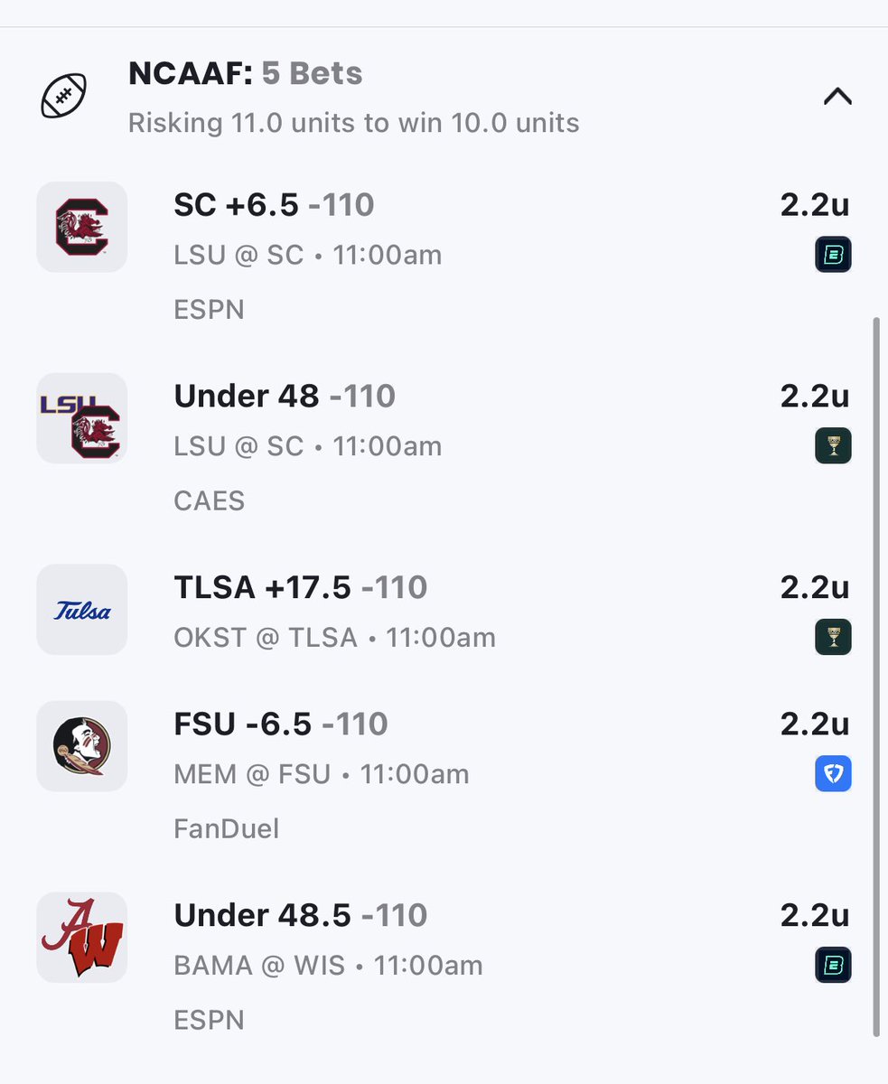 TheRealSwoop14's tweet photo. College Football Saturday (Early Games) 

Best of Luck! 

#collegegameday #ncaaf https://t.co/c3qTdPBk8n