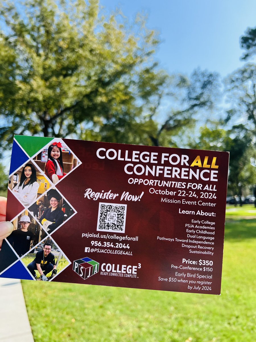 What better way to spend this beautiful day than by taking a step towards your future? Join us at the <a href="/PSJAISD/">PSJA ISD</a> College All Conference and discover endless opportunities! 

👉Register Now:
bit.ly/3TjfPU5