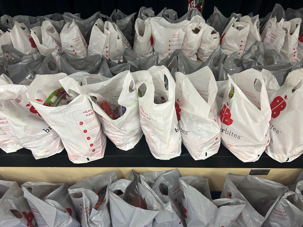 Very honored to get to serve our community by packing groceries for families!