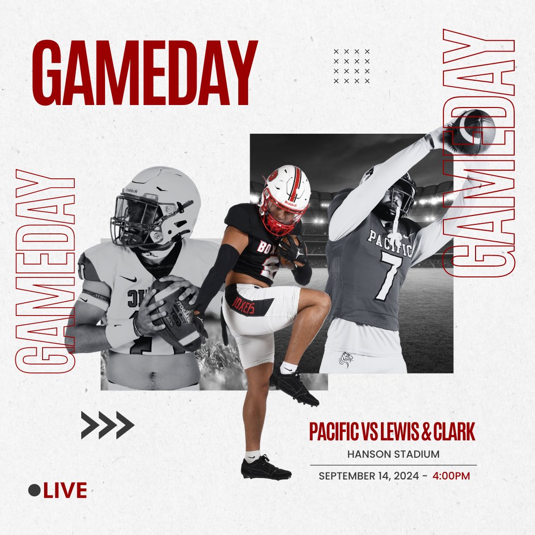 🏈 GAMEDAY! 🏈
Pacific vs Lewis &amp; Clark, 4:00 PM at Hanson Stadium. Let’s go Boxers! 🔥
#BoxerNation #1WAY #d3fb