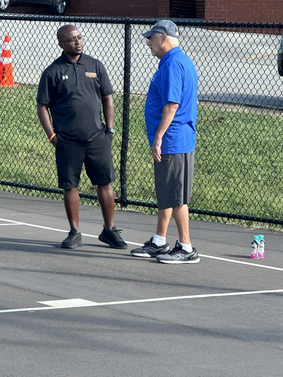 Some of our guys at George Clem Park helping put on a local youth basketball camp! Great new basketball courts have been opened for the Greeneville community! 🏀🟠⚫️