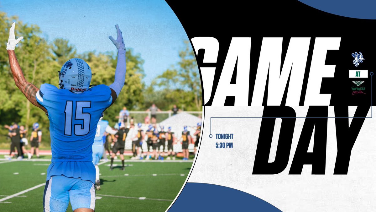 FightingBeesFB's tweet photo. IT’S GAME-DAY!! 🐝🏈

 🆚 William Woods
📍 Fulton, Missouri
🏟️ North Campus Athletic Complex
⏰ 5:30 PM
📊 https://t.co/hShXar0Dx3
📺 https://t.co/dWugmbd42I

#BringTheSting #GoBees https://t.co/aW0ty79ITw