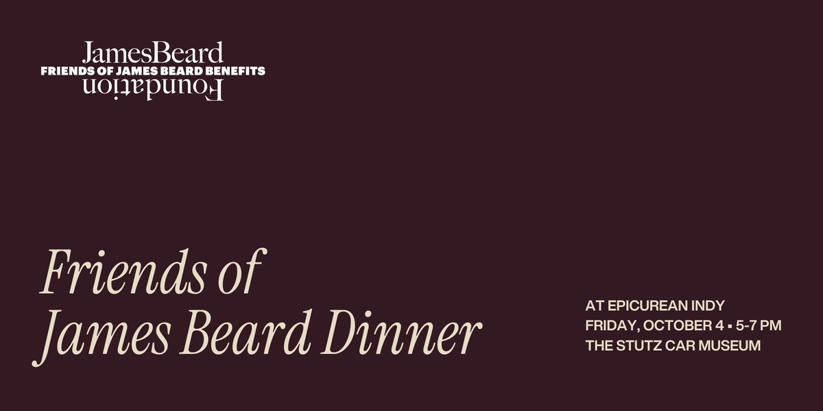 One day you're posting pictures of food on the internet, the next you're... planning a <a href="/beardfoundation/">James Beard Foundation</a> dinner.

Tickets on sale now: epicureanindy.com/friends-of-jam…