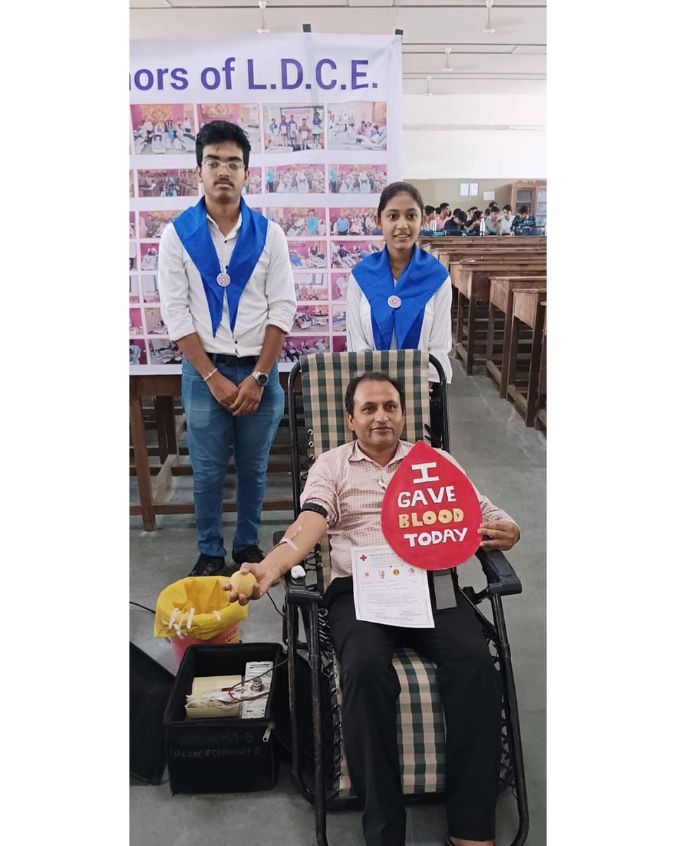 NssLdce's tweet photo. Together, we made a difference🩸❤️
 
A huge thank you to all the donors who participated in our blood donation camp organized by NSS, NCC and LEO Club in the premises of LDCE🤝  Your generosity and compassion are truly inspiring👏. Every drop counts🩸

 #Nssldce #BloodDonation https://t.co/TFgPuHPF4R