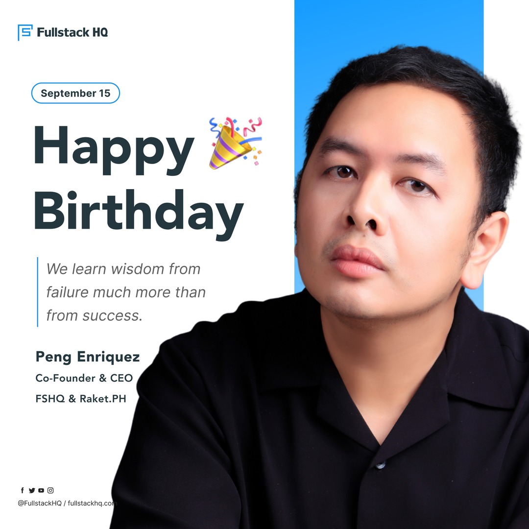 fullstackhq's tweet photo. Happy Birthday, Sir Peng!🎂🎉

Wishing a fantastic day to the inspiring force behind Fullstack HQ &amp; https://t.co/ZtJo8CF3xU!🥳🎈

#ABattleTestedTeam #WeAreDifferentlyBetter https://t.co/1P3EngfHkd