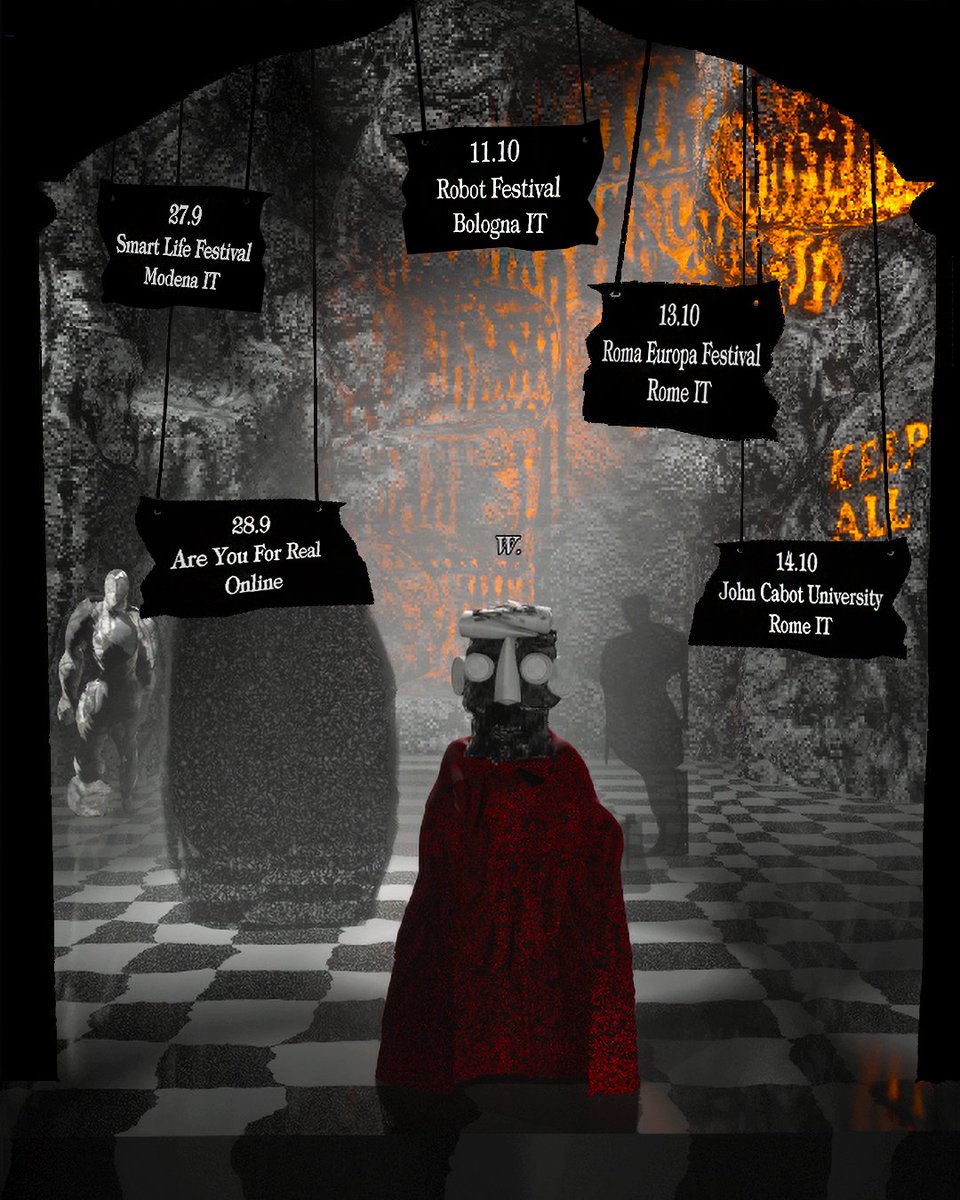 dmstfctn's tweet image. Upcoming Waluigi's Purgatory activities

27.9 dmstfctn live AV @smartlifestival
28.9 interactive screening ru4real.de
11.10 dmstfctn &amp;amp; Evita Manji live AV @robotfestival
13.10 dmstfctn &amp;amp; Evita Manji live AV @Romaeuropa
14.10 dmstfctn &amp;amp; Evita Manji talk @JohnCabotRome